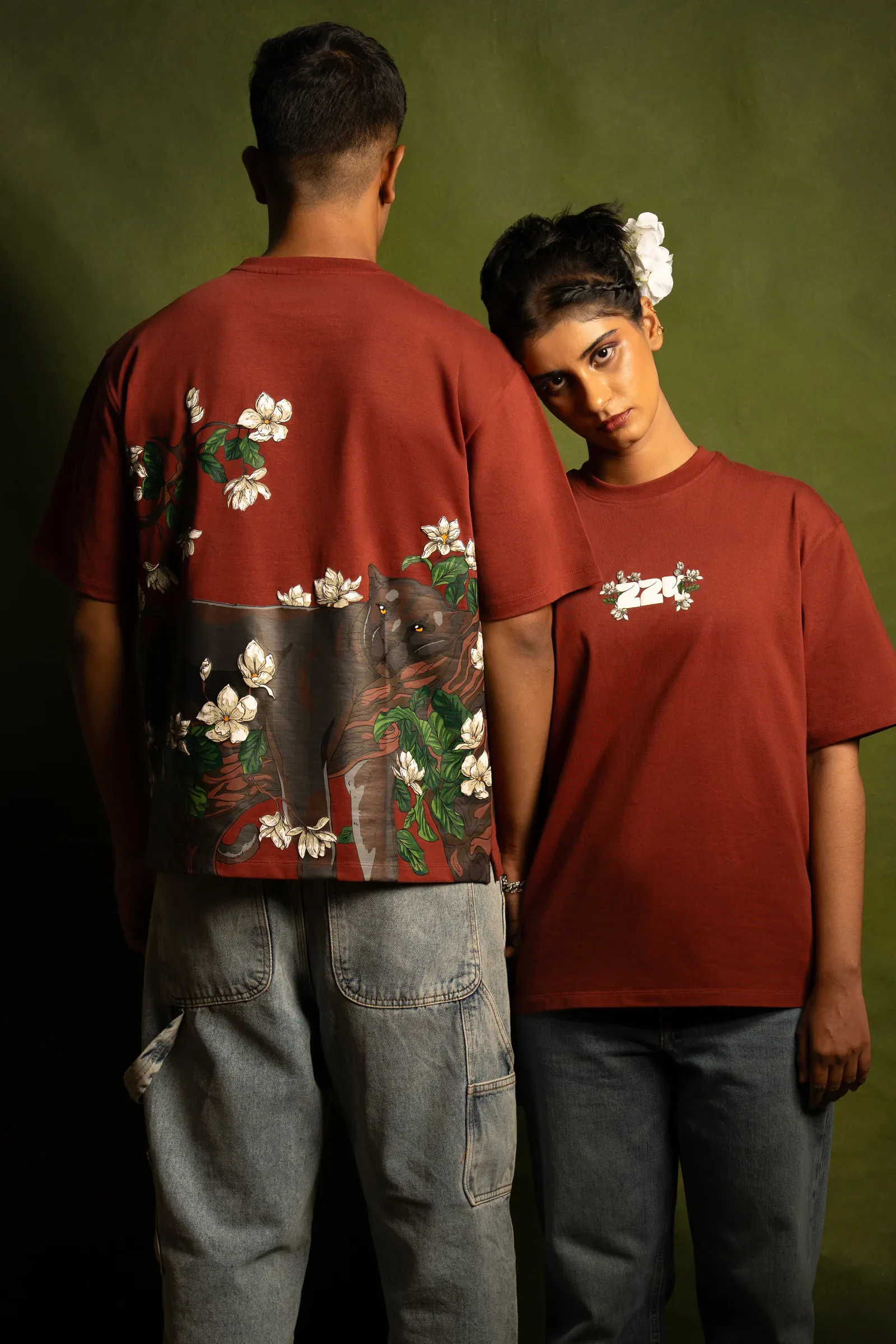 224dot Drop 001 campaign — a screen-printed piece from the Menagerie drop, shot in Tiruppur.